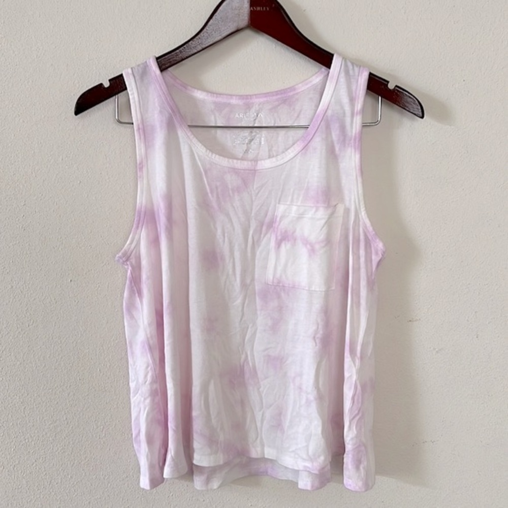 Arizona Jean Co. Tie-Dye Muscle Shirt Purple White Size Large Summer